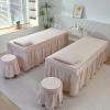 4-Piece Massage Table Set for Beauty Salons, Thick Spa Bedding with Coverlet, Massage Table Cover, Pillowcase and Bed Cover for Professional Salon Use (Beige 5, 190 x 70 cm) view 4