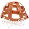 Breathable Horse Muzzle Mask with Muzzle Guard, Leather and Nylon, Brown view 1