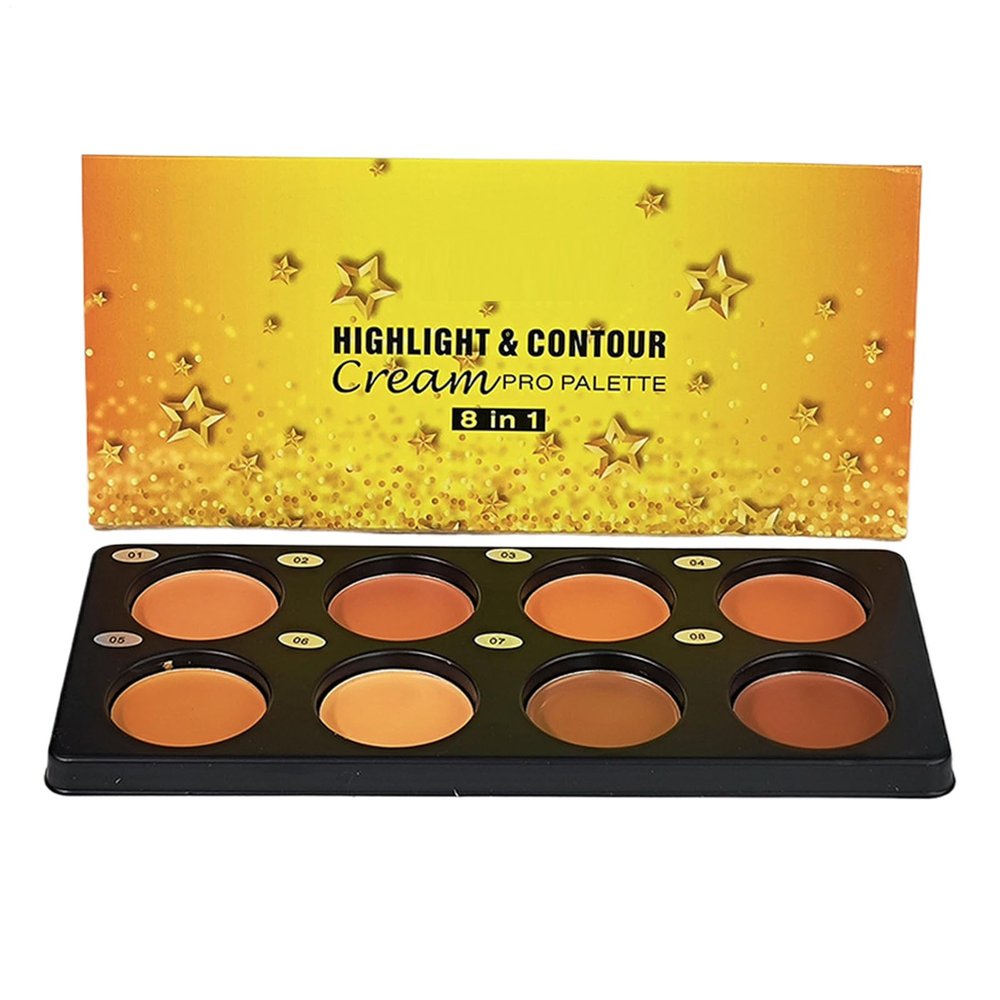 Cream Contour Palette, 8 Shades, Full Coverage