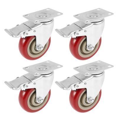 4-Piece 4-Inch Universal Swivel Caster Wheels with Brakes