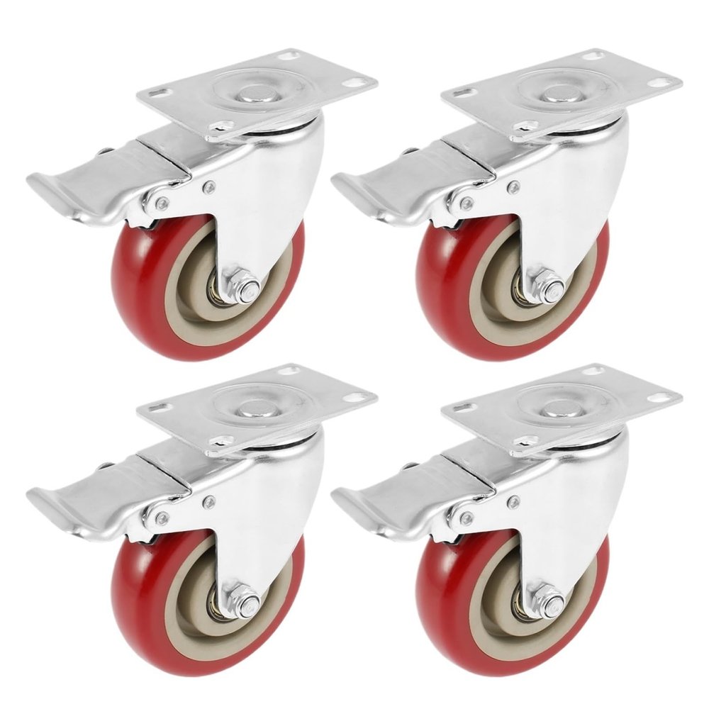 4-Piece 4-Inch Universal Swivel Caster Wheels with Brakes