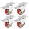 4-Piece 4-Inch Universal Swivel Caster Wheels with Brakes view 1
