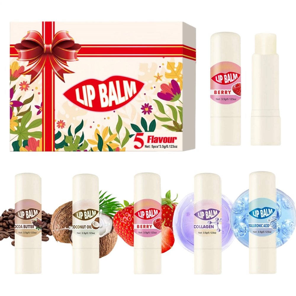 5-Piece Volumizing Nourishing Lip Balm Stick Set