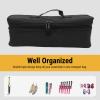 Fockety Hair Dryer Case, Double-Layer Canvas Storage Bag for Hair Styling Tools, Portable Travel Organizer, Waterproof, 15.4 x 5.5 x 5.5 in (Black) view 3