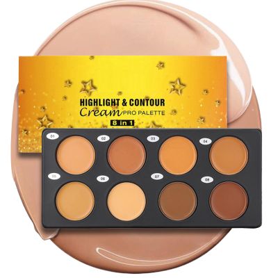 Makeup Concealer Palette, 8 Shades, Smudge-Proof and Waterproof