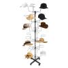 6-Tier Rotating Hat Rack with Wheels, 5.25 ft, Black view 1