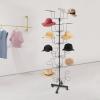 6-Tier Rotating Hat Rack with Wheels, 5.25 ft, Black view 2