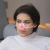 Hand-Crocheted Pink Wool Yarn Winter Nose Warmer view 4
