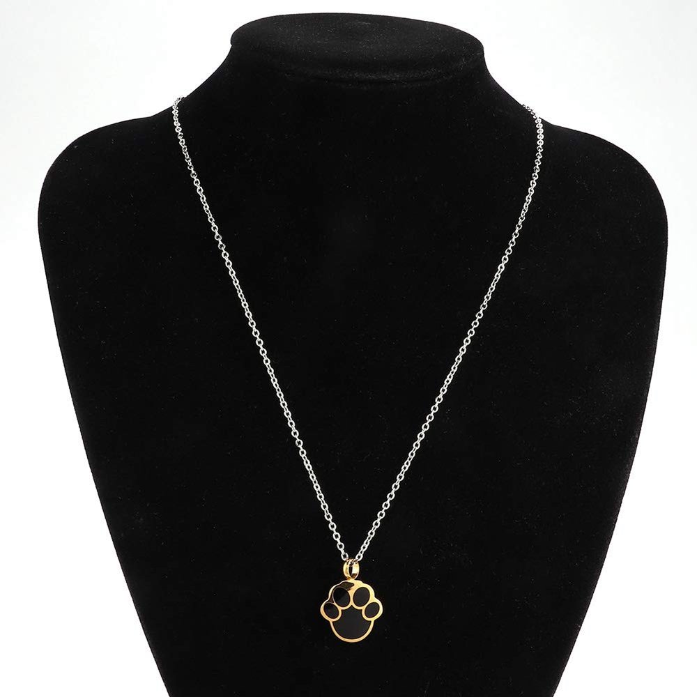 AKLOSIPY Dog Paw Print Cremation Urn Necklace for Pet Ashes