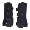 Mavaol 2-Piece PU Neoprene Horse Tendon Boots, Adjustable, Black Front Legs, M view 1