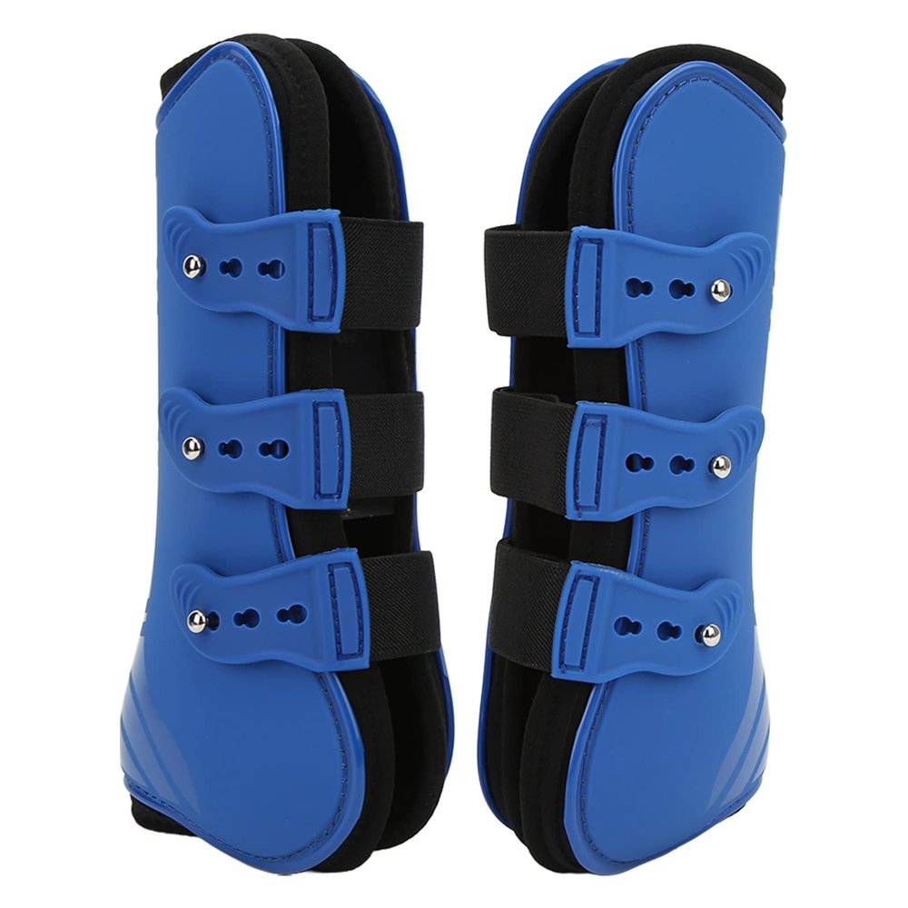 Mavaol Front Leg Boots for Horses, Supportive for Jumping, Running and Sports, Blue, Size M