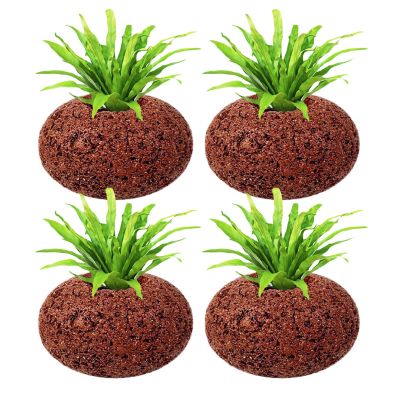 Fenayuu Aquarium Plant Weights, 4-Piece Volcanic Rock Set
