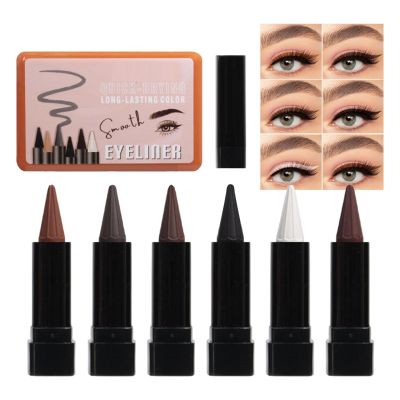 Eyeliner Pencils - 6-Color, Smudge-Resistant Balm - Natural Eyeliner Pencils for Women, Teens, Older Women, Halloween, Dates, Stage Performances and Holiday Parties