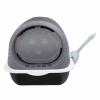 SIXRUN Stylish Covered Plastic Cat Litter Box, Prevents Odor Leakage, for Large Indoor Cats (Black) view 1