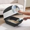 SIXRUN Stylish Covered Plastic Cat Litter Box, Prevents Odor Leakage, for Large Indoor Cats (Black) view 4