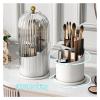 Toothbrush Organizer with Sliding Lid, 360° Rotating, White view 3