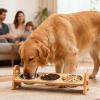 Elevated Stand for Cat Food Bowls, Angled Feeder with 3 Compartments view 3
