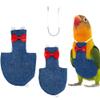 SUPERFINDINGS 2-Piece, 2-Size Bird Diaper Harness, Cockatiel Tuxedo Flight Suit with Leash view 1