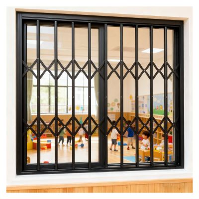 Foldable Child-Safe Window Security Grille, Customizable, 55.1 x 51.2 in