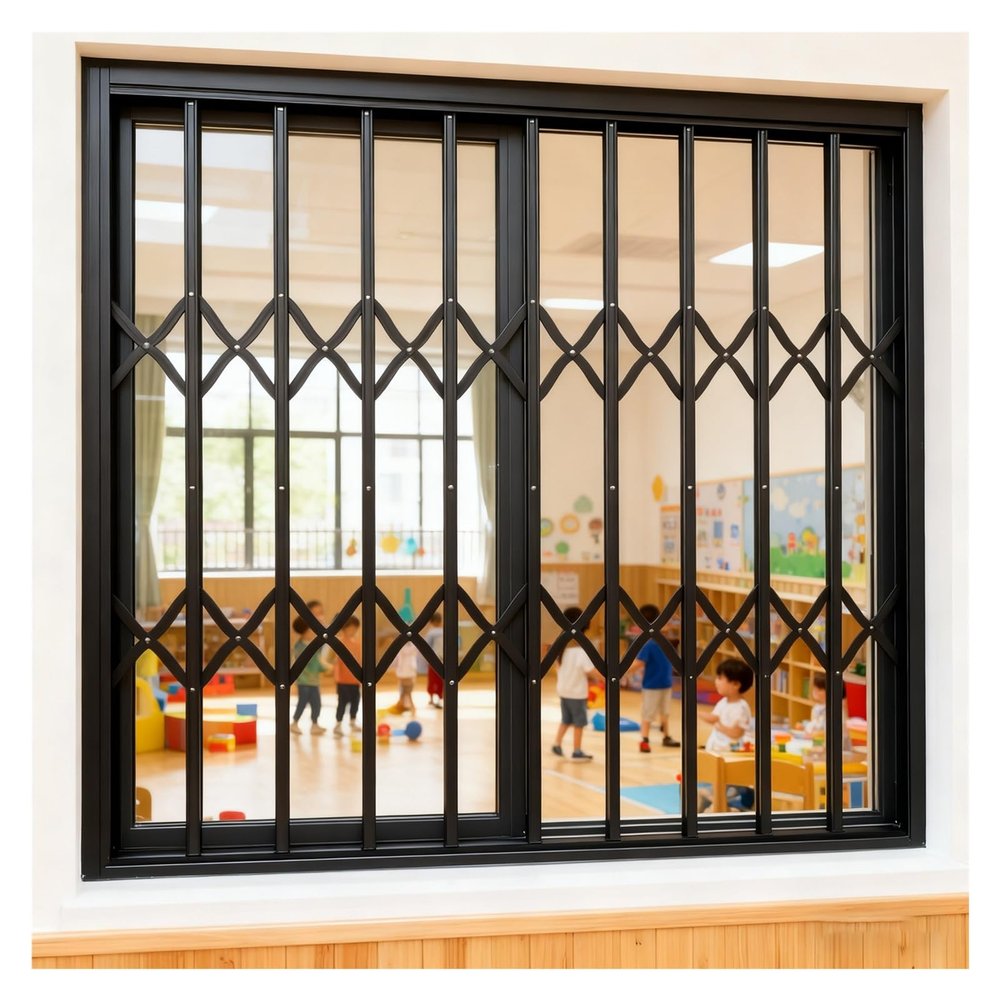 Foldable Child-Safe Window Security Grille, Customizable, 55.1 x 51.2 in