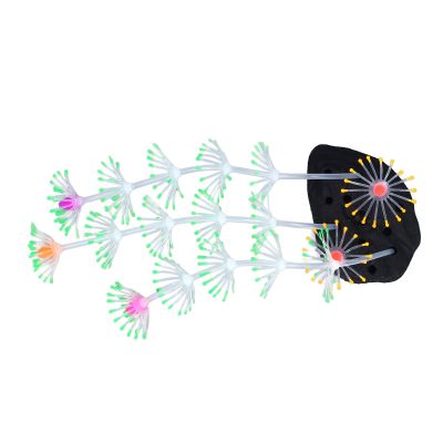 AKLOSIPY Silicone Fish Decorations with Reactive Coral Design for Aquariums - Green