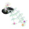 AKLOSIPY Silicone Fish Decorations with Reactive Coral Design for Aquariums - Green view 3