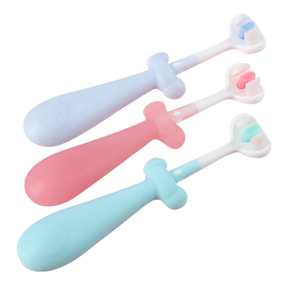 TOYANDONA 3-Pack Baby Toothbrushes for Toddlers, Soft Bristles, Non-Slip Handle