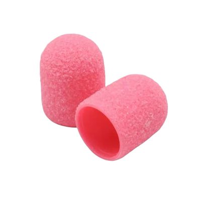 Nail Art Sanding Bands, 10-Piece Nail Drill Sanding Band Set, Pink Pedicure Caps, 80 Grit