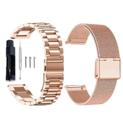 14/16/18/20/22/24 mm Quick-Release Stainless Steel Watch Band with Metal Folding Clasp