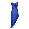 Women's Mesh Lingerie Pajama Set, Strappy Loungewear (Blue, M) view 2