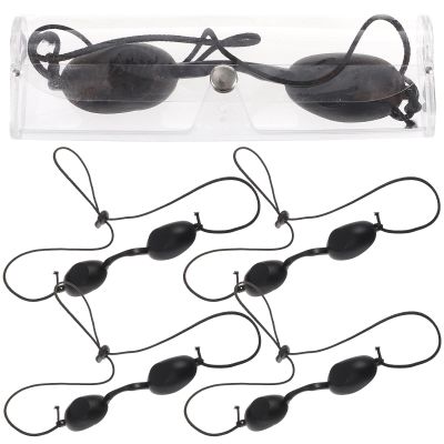 Healvian 5-Piece Black PVC Infrared Light Eye Protection Glasses
