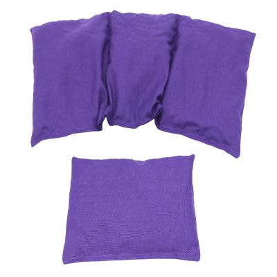 Cherry Pit Pillow Set, 36 x 18 cm + Small Pillow, 3-Chamber, Solid Purple