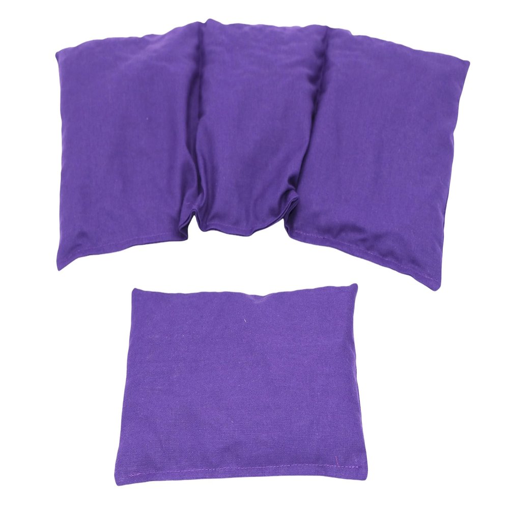 Cherry Pit Pillow Set, 36 x 18 cm + Small Pillow, 3-Chamber, Solid Purple
