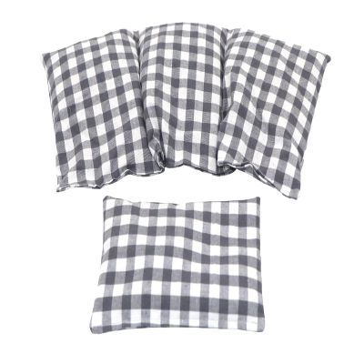 Cherry Pit Heating Pad Set, 36 x 18 cm + 17 x 11 cm, 3-Chamber, Gray Plaid