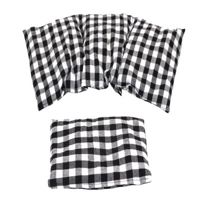 Cherry Pit Pillow Set, 36 x 18 cm 3-Chamber + Small Pillow, Black Plaid