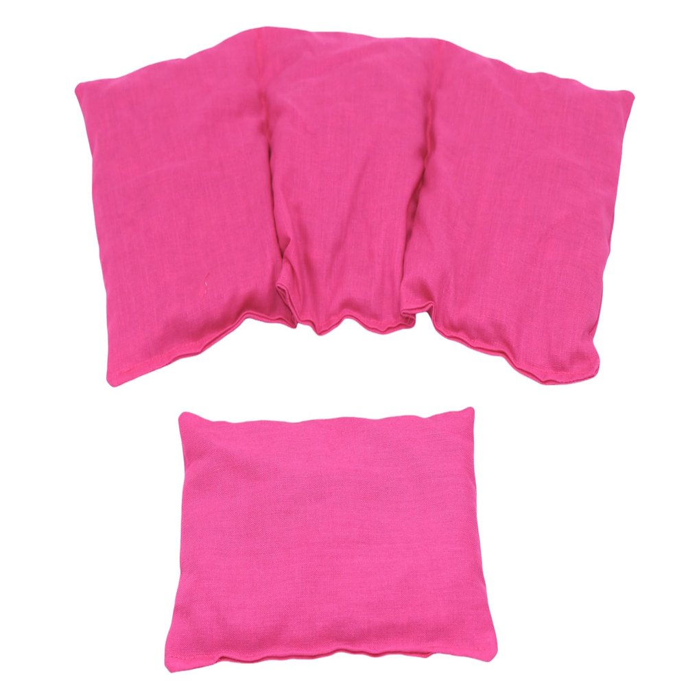 Cherry Pit Heating Pad Set, 36 x 18 cm + Small Pad, Pink Solid