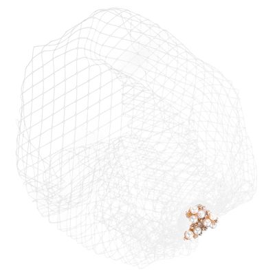 TOGEVAL White Mesh Headpiece for Brides and Women, Lightweight