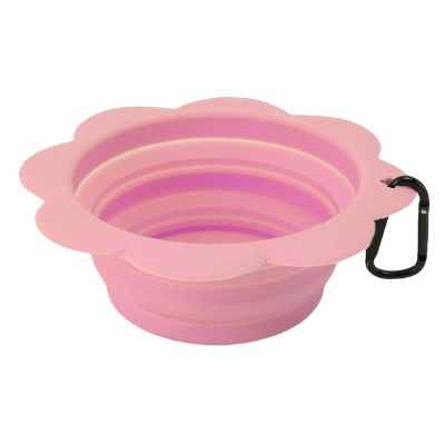 Haofy Large Collapsible Dog Bowl, Portable Silicone Pet Food Bowl, Easy-to-Clean Travel Bowl for Hiking and Outdoors (Pink)