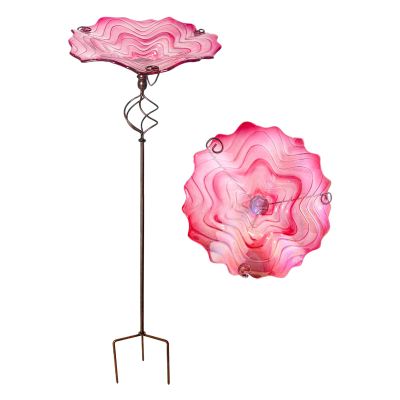 Riaisttd Metal Birdbath with Ground Stake for the Garden