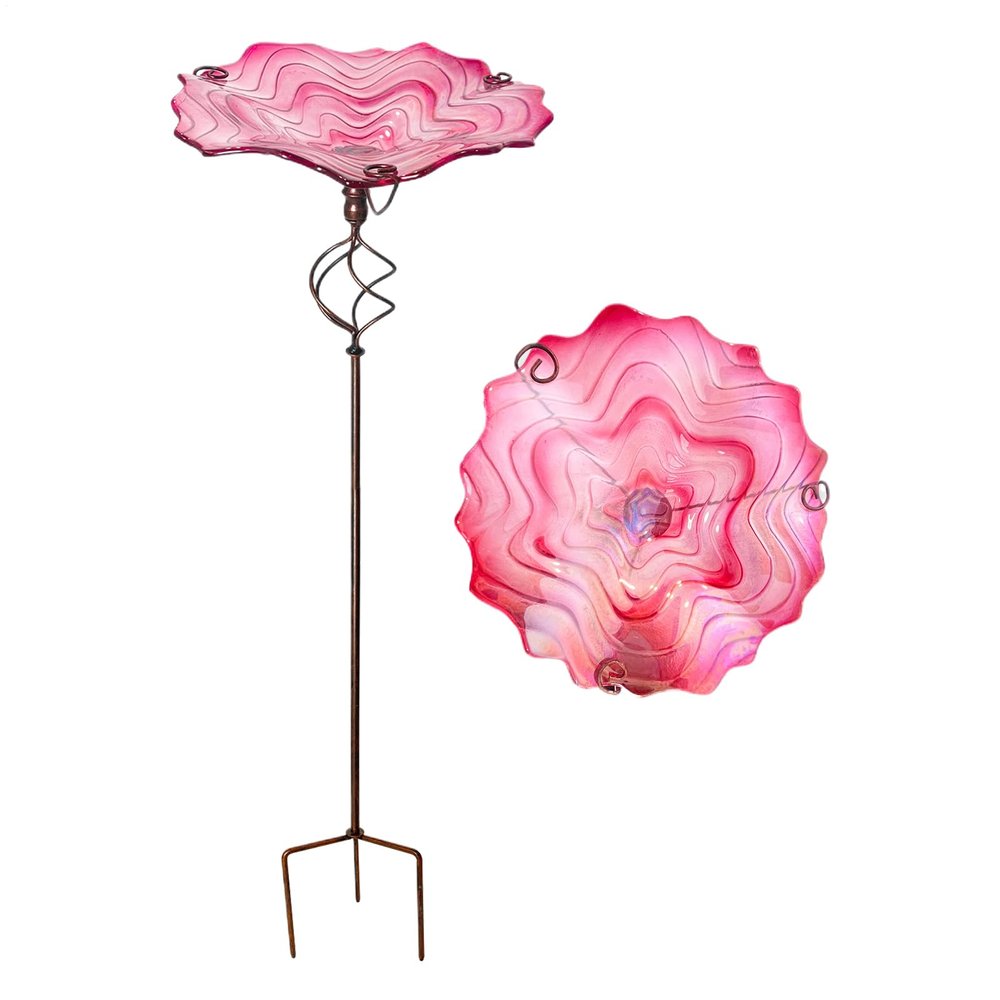 Riaisttd Metal Birdbath with Ground Stake for the Garden