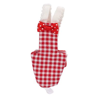 Adjustable Bird Diaper, Red Checkered Pattern