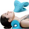 Neck and Shoulder Relaxer, Cervical Traction Device, Chiropractic Pillow (Pink) view 2