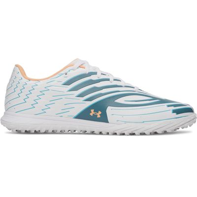 Under Armour Shadow Select 4 Turf Unisex Cleats, White / Boundless Blue / Orange Bloc, EU 42.5