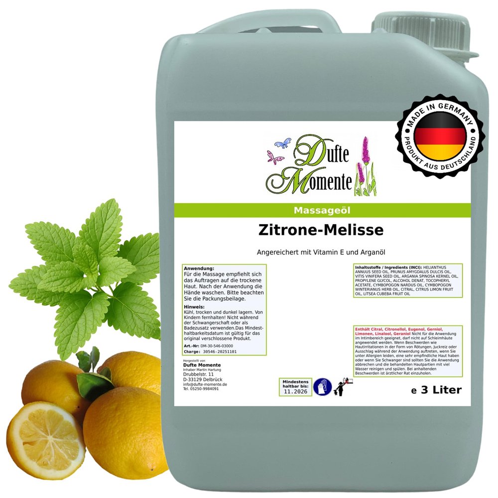 Aromatic Moments Lemon & Lemon Balm Massage Oil, 3 L