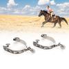 Segrehy Stainless Steel Boot Spurs, Exquisite Pattern, Western Cowboy Style, for Riding Competitions and Horse Training, Silver, 2 Pieces, 85 x 80 mm view 2
