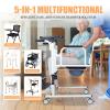 Height-Adjustable Patient Lift Transfer Chair with Commode Pan and Seat Cushion view 2