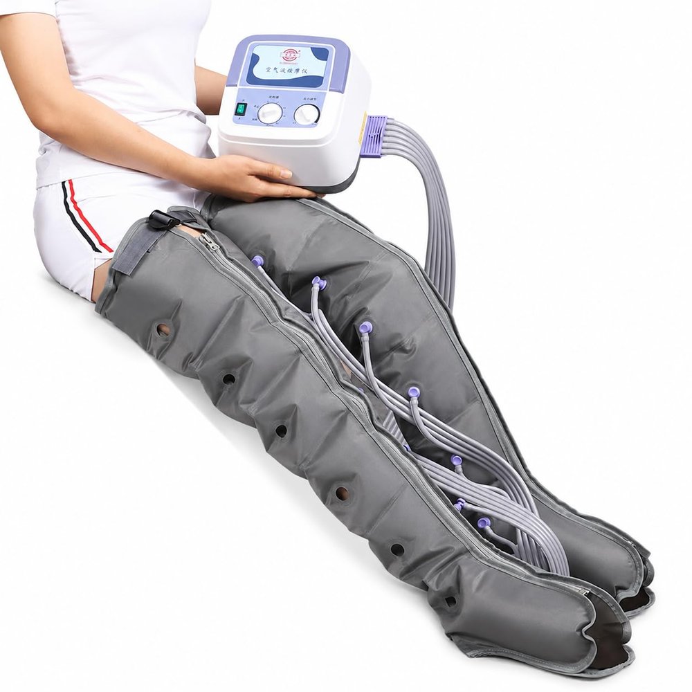 8-Cell Pressotherapy Boots, Air Compression Leg Massager for Full Legs and Feet, Lymphatic Drainage Recovery System