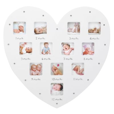 Heart-Shaped Growth Photo Frame with Light, 12 Photos, Acrylic