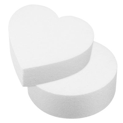 OFFIGAM 2-Piece Foam Cake Dummy Set, Heart and Round Shapes
