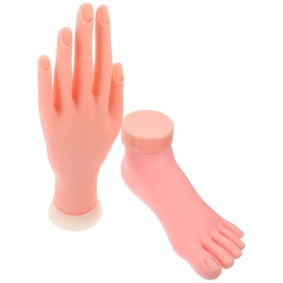BATHVEVE Practice Hands, 2 Lightweight Rubber Left Hands for Manicures, Flexible, Assorted Colors